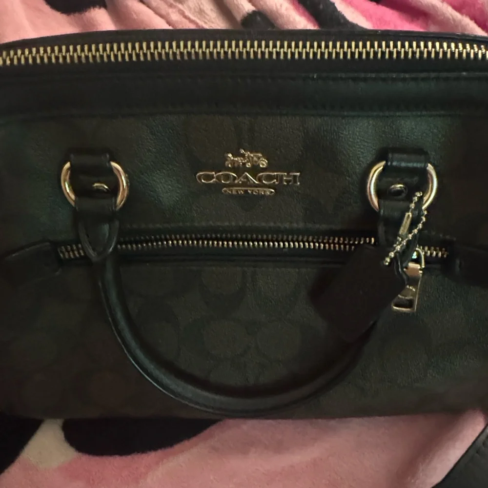 Coach Brown Rowan Signature Crossbody Satchel with Gold Hardware EUC - Picture 3 of 13